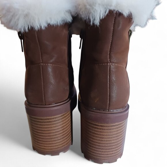 Soft Moc Natalie Women’s Winter Wedge Boots – Faux Fur Lined, Size 37 (US 6.5) - Picture 9 of 16
